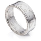 Kennedy Silver Half Dollar Coin Ring - 1992-2009 -  heads  - Polished Finish