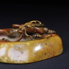 Chinese Natural Shoushan Stone Hand-carved Dragon Turtle Brush Washer 4982