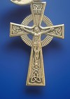 Catholic Green Marble Glass Rosary  Celtic  Crucifix    St Patrick Medal