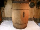 Antique Rustic Wooden Metal Wire Banded 18  Nail Keg Barrel