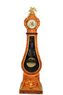 Antique Original Bronze Dore Floral Inlay Westminster Striking Grandfather Clock