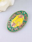 Vintage 2 5  Casino 5 Five Times Pay Brooch Pin Rhinestone Enamal Slots Gaming