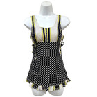 Vintage 60s Thermo Jac Tankini Swimsuit With Stripes   Polka Dot Print
