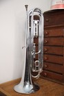 Vintage Getzen Deluxe Bugle Trumpet 1 Valve Chrome Elkhorn Instrument Antique