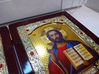 Icon Diptych Gilded Metal On Wood Virgin Mary And Jesus Teacher 21x36 Cm  Opened