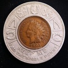 Encased 1901 Indian Cent - Pittsburgh Bank For Savings  Pittsburgh  Pennsylvania
