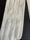 Vtg Leather Gloves With Hand Stitched Floral Design And Detail Size 7