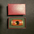 Vtg Jealousy Spy Glass Side-angle Opera Viewer Turned Birch Wood   Solid Brass