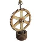 Vintage American Industrial Cast Iron Cog Gear As A Table Lamp