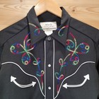 Vtg Miele Ranchwear Of California Pearl Snap Western Shirt Men 23 31 60s