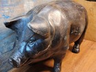 Antique Rare Cast Iron Giant Piggy Bank 18 