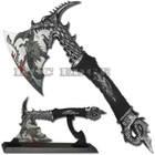 1000blades 14 5  Fantasy Dragon Axe Knife Sword Dagger W stand Home Decor Xmas