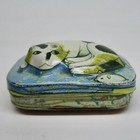 Vintage Calico Cat Pill Trinket Box Hunkydory 1984 Metal Dana Kubick England 3d