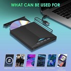 7-in-1 Slim External Cd Dvd Drive Usb 3 0 Reader Writer Burner Player For Laptop