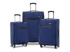 Samsonite Blue 3-piece Luggage Set Softside Spinner Suitcases Travel Bags New