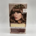 L   or  al Paris Excellence Permanent Hair Color Dye 6n Natural Light Brown 4 Pack