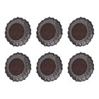 6pcs Coaster Zinc Alloy Hammered Vintage Heat Resistant Cup Mat For Family