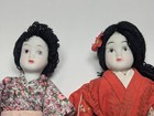 Vintage Asian Porcelain Ceramic Dolls Girl Dolls Asian Inspired 9   Lot Of 2