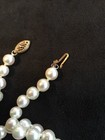 Beautiful Vintage Condition Pearl Necklace 24  Long - 14k Gold Clasp- 6 7mm