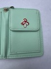 Claire   s Mint Green Small Trifold Wallet Mushroom Emblem   Keychain Ring Holder
