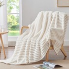 Ribbed Fleece Throw Blanket For Couch Ultra-soft Plush Warm Yet Lightweight