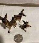 Vintage Donkey Miniature Figurines Porcelain Bisque Lot Of 3