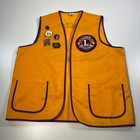 Vintage Lions Club Vest Yellow Gold Purple Mens Large Lions International