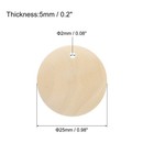 50pcs Round Wooden Discs 25mm Log Unfinished Wood Circles With Holes