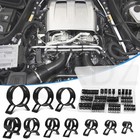 Spring Band Hose Clip Black Radiator Fuel Pipe Clamp Id 4mm - 42mm Heavy Duty