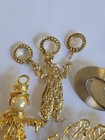 Vintage Gold Tone Brooch   Pin Mixed Lot With Pearl Accents  6 Pieces