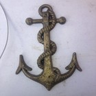 Vtg  Anchor Nautical Ship Anchor Solid Brass Wall Decoration Nice Patina 8  