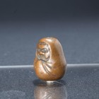 Metal Ojime Bead Daruma Netsuke Sagemono Brown Japanese Antique Style