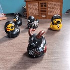 Gothic Punk Evil Duck Statue - Black Resin Rubber Duck Decor Spooky Novelty Gift
