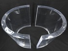 Lucite Modern Table Base C Shaped Two Piece