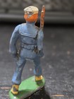 Vintage Barclay Manoil Lead Military  marching  Sailor In Blue Uniform W Rifle