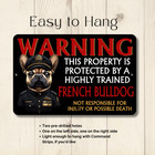 French Bulldog Security Sign Warning Property Guard Bull Dog Outdoor Funny Metal