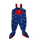 Vintage Oshkosh Bgosh Blue Corduroy Construction Footie Overalls 6 9m Made In