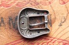 Vintage Small Sterling Silver 10k Ranger Style Western Belt Buckle Antique