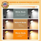 2 Pack 10 Led Rechargeable Book Light For Reading In Bed - Eye Caring 3 Color Te