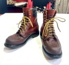 Vintage 80   s Red Wing Moc Toe Work Boots Brown Leather Usa Mens 8 5 Ee Supersole