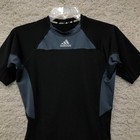 Adidas Top Shirt Small Adult Black Techfit Compression Short Sleeve Logo Mens S