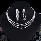 Wedding Bridal  Cz Jewelry Set Zirconia Necklace Earrings Set