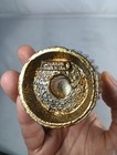Vintage Matson Stylebuilt Rose Vanity Ornate Gold Ormolu Glass Perfume Bottle