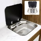 Stainless Steel Rv Camper Caravan Trailer Sink Hand Wash Basin W  Lid   Faucet