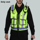 Police Work Vest Custom Logo Multiple Pockets Outdoor Construction Traffic Duty 
