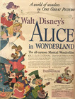 1951 Alice In Wonderland Movie Disney Advertisement Promo Musical Vtg Print Ad