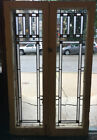 2 Antique Prairie Style Stained Leaded Glass Doors   Windows 45  X 14 