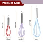 3pcs Silicone Whisk 8  10  12  Kitchen Whisk Wire Whisks Beater Blue purple red