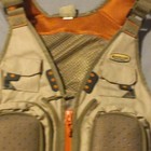Magellan Sportswear Men s L Fishing Vest Beige orange Mesh Nylon Zip Pockets