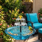 Hanging Solar Bird Bath Fountain Cascading Water Garden Yard Decor
